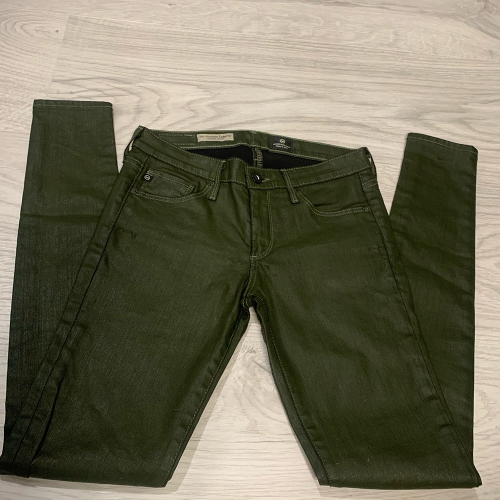 AG Adriano Goldschmied Absolute Legging Extreme Skinny Leggings Sz 26Olive Green